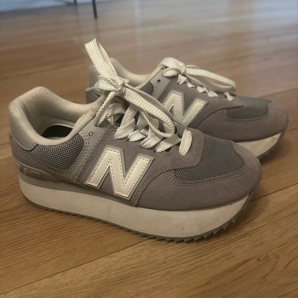 New Balance Grey Platform Sneakers 574